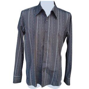 ⚡️BUY 3 for $55⚡️ MEXX SZ M Men's Black & White Striped Button Up Dress Shirt